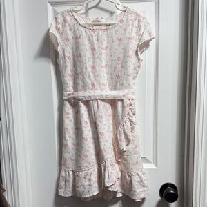 GAP White and Pink Butterfly Kids Dress